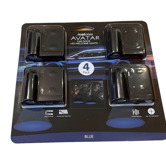 AVATAR Car Door LED welcome lights 4 PACK BLUE Acellories NEW Auto accessories - Picture 1 of 2